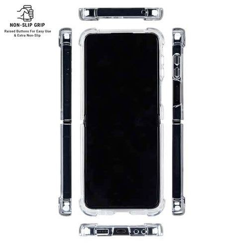 NHL Boston Bruins Distressed Galaxy Z Flip6 Clear Case